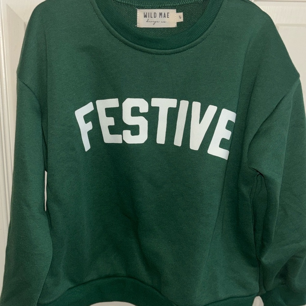 NWOT Festive green Crewneck sweatshirt size 4T